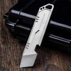 JXT Ultra Minimalist Keychain Multitool Pry Tool Key Chain EDC Crowbar Pocket Titanium Pry Bar Bottle Opener