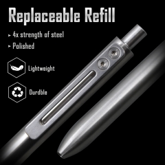 D1 Refill Click Push Retractable Gel Pens Precision Machined Writing Metal EDC Mini Click Titanium Pen