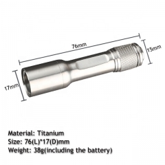 JXT Factory Price Rechargeable Everyday Carry EDC Triple A Battery Highlight LED Titanium Flashlight Keychain for Outdoor