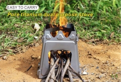 JXT Outdoor Portable Detachable Wood Burning Stove Camping Backpacking Folding Titanium Stove
