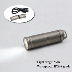 Rechargeable Mini Portable LED Camping Titanium Flashlight Camping Accessories