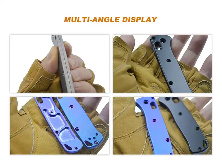 Customized pattern design blue black color Compatible titanium knife scale 533 scales