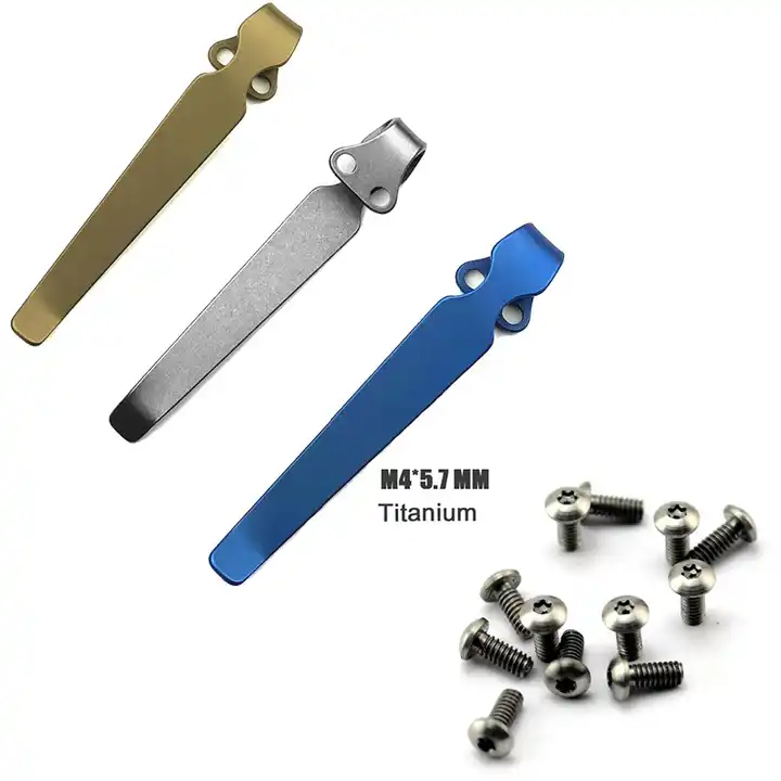 Deep Carry Pocket Clip Metal Survival Knife Accessories Titanium Pocket Knife Clips