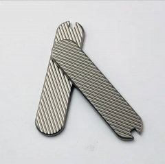 Customized Knife Frame Parts Stone Wash Surface Titanium Scales