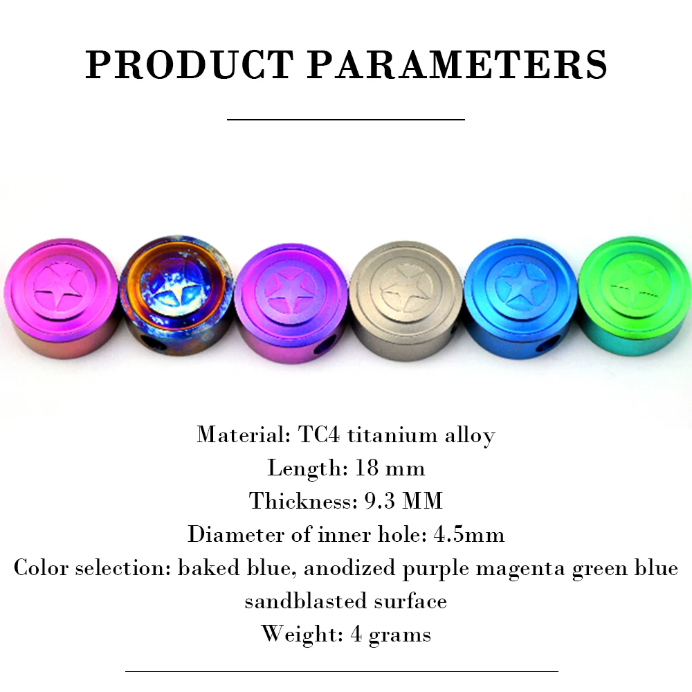 18mm Customized Color Titanium Knife Mini Parachute Cord Bead Pendant Lanyard Ti Color