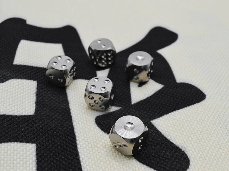 Ice cold whisky cube high strength titanium alloy players dice Solid gr5 Titanium Dice
