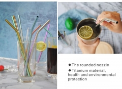 JXT Drinkware Customized Color Outdoor Picnic Drinking Titanium Straw Bar Titanium Straws