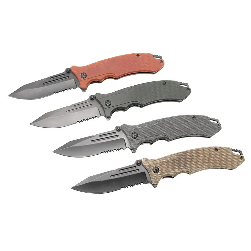 JXT High-end 420 Blade Material Micarta Handle Material Outdoor Survival Tool Camping Folding Pocket Knife