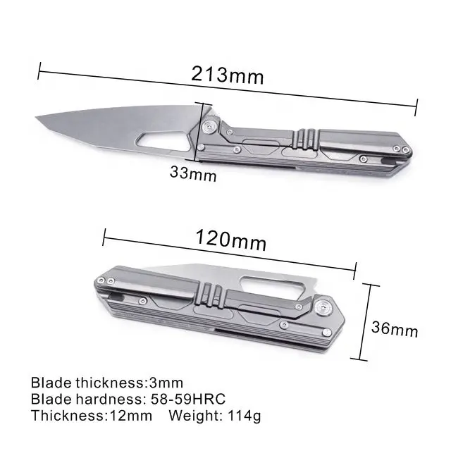 JXT Manufacturer Customized EDC Pocket Knives VG10 Steel Blade with Titanium Handle Folding Knife