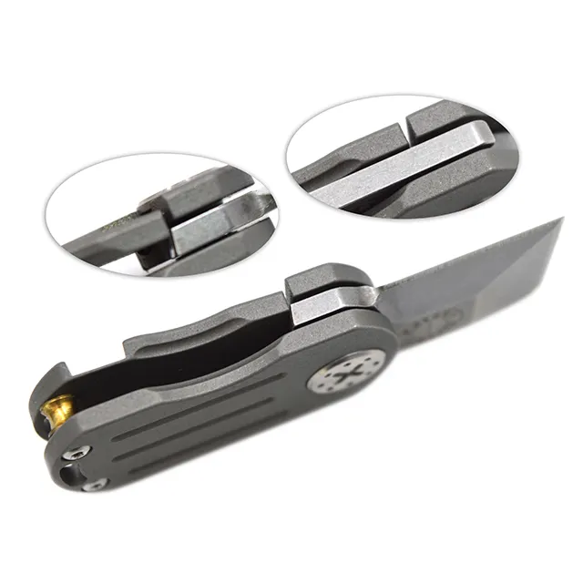 Small Pocket Knife with Keychain Mini Titanium EDC Knife Tool with Strength Blade