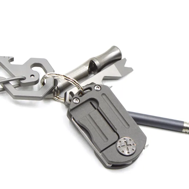 Small Pocket Knife with Keychain Mini Titanium EDC Knife Tool with Strength Blade