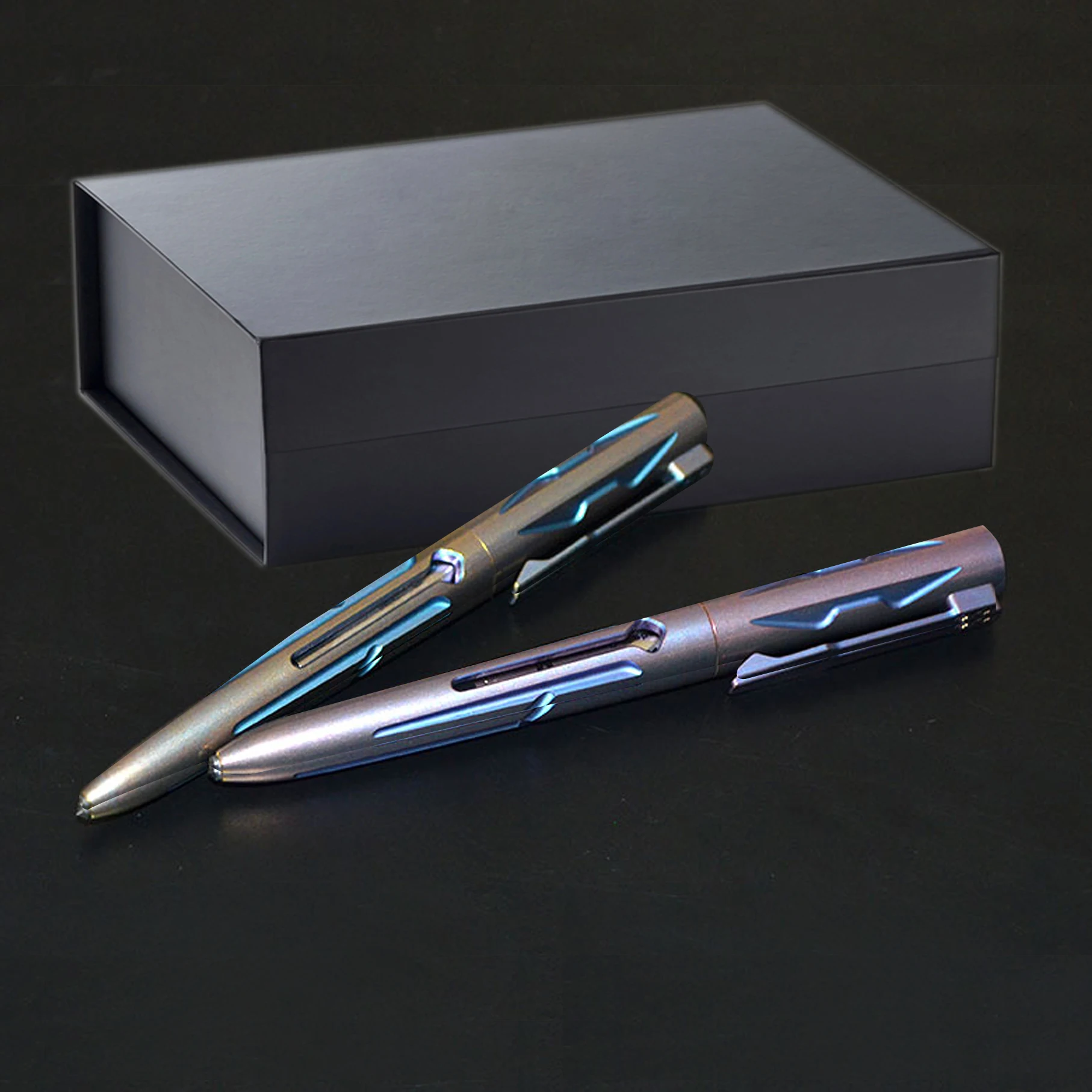 JXT Refillable Office Writing Pen Titanium Click Ballpoint Pen for Writing Fine Nib with Clip