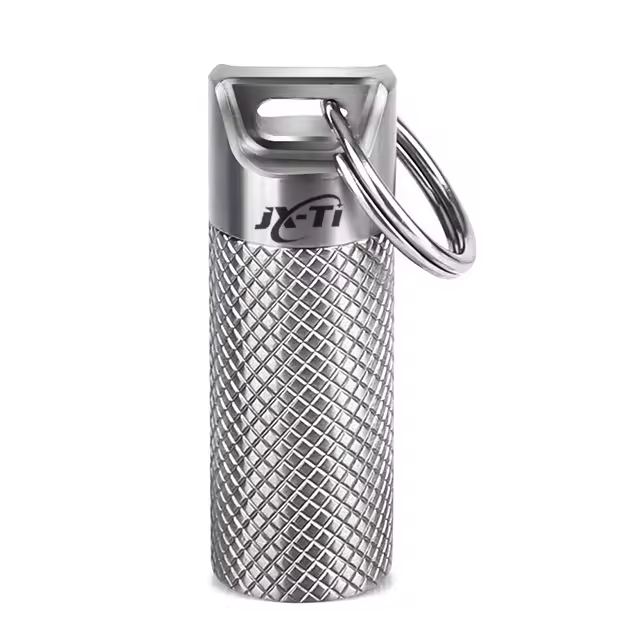 JXT EDC Survival Kit for Emergency Titanium Waterproof Keychain Pill Embossed Container