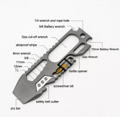 Multi Function Crowbar Hand Tools Pocket Prybar Portable EDC Titanium Crow Bar Keychain