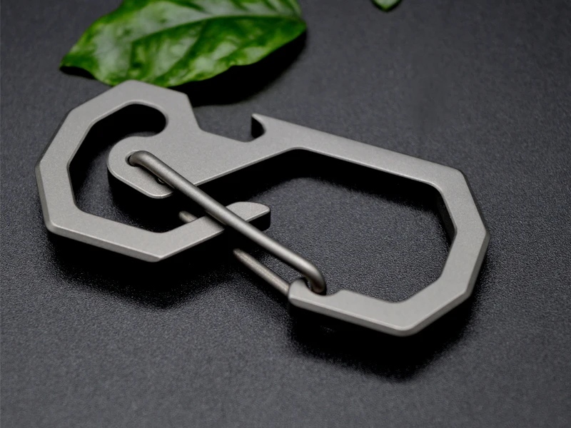 Customized Compact Multi Tool Key Carabiner EDC Gear Bottle Opener Titanium Keychain