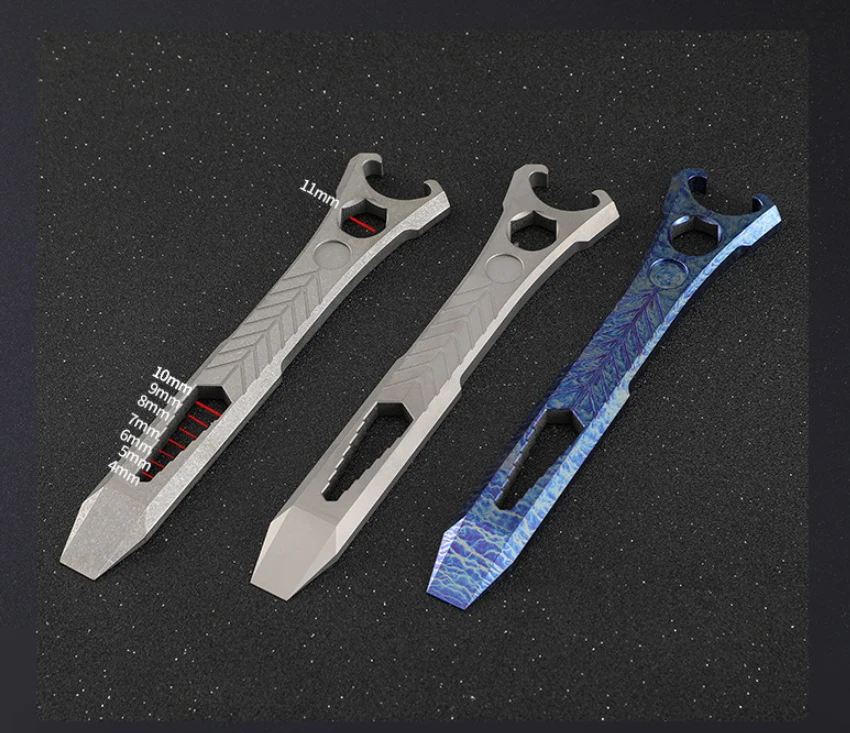 JXT EDC Pocket Pry Bar Multitool Custom Keychain Titanium EDC Survival for Camping & Outdoor