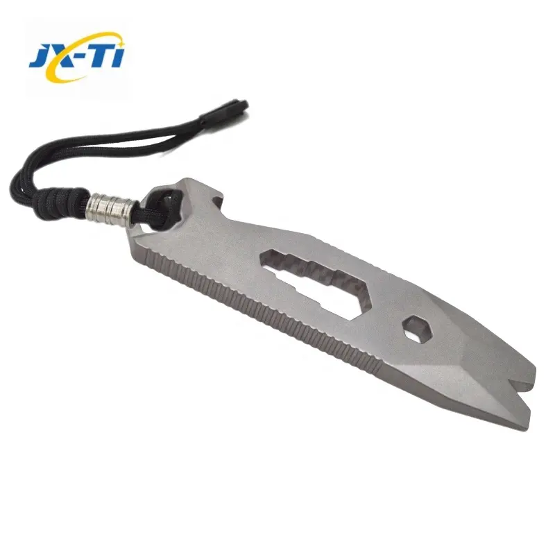 Wholesale Titanium Pry Bar Crowbar Multifunction Keyring EDC Tool Survival Opener