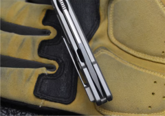 Tactical Folding Pocket GR5 titanium Knife for men 14C28N Stainless Steel Blade Frame Lock EDC Camping Knives Belt Clip Carry