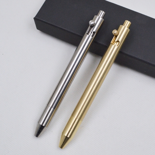 Customized Brass titanium Bolt Action Pen with Retractable Stylus Tip for Business Graduation Birthday(Original)