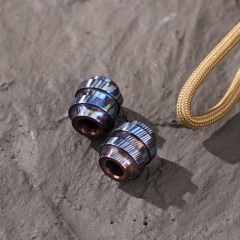 Titanium Damastic Paracord Bead EDC Lanyard Beads With Knives Zipper Pull Jewelry Parachute Cord Beads for Knuckles Bracelet