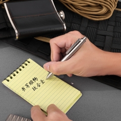 Titanium Alloy Metal Short Click Pen With Stainless Steel Pocket Clip Ballpoint Pens Replaceable Refill for Business Office Daily Use