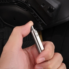 Titanium Alloy Metal Short Click Pen With Stainless Steel Pocket Clip Ballpoint Pens Replaceable Refill for Business Office Daily Use