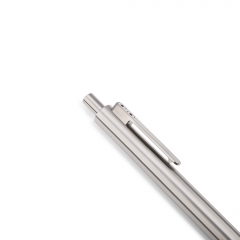 Titanium Alloy Metal Short Click Pen With Stainless Steel Pocket Clip Ballpoint Pens Replaceable Refill for Business Office Daily Use