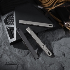 Titanium Multi-Tool Pry Bar With Box Opener Portable With Timascus Inserts Customized for Outdoor