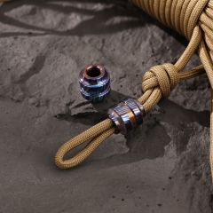 Titanium Damastic Paracord Bead EDC Lanyard Beads With Knives Zipper Pull Jewelry Parachute Cord Beads for Knuckles Bracelet