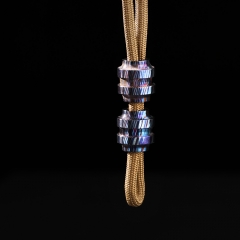 Titanium Damastic Paracord Bead EDC Lanyard Beads With Knives Zipper Pull Jewelry Parachute Cord Beads for Knuckles Bracelet