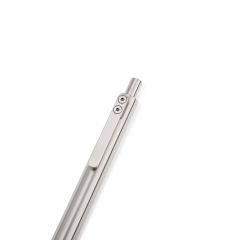 Titanium Alloy Metal Short Click Pen With Stainless Steel Pocket Clip Ballpoint Pens Replaceable Refill for Business Office Daily Use