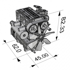 Toyan Twin-Cylinder Four-Stroke Nitro RC Engine FS-L200