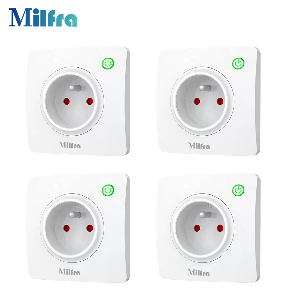 KS-622 Smart Wall Socket EUR/FR Power On And Off Physical Keys Energy Monitoring Function (4 Pack)