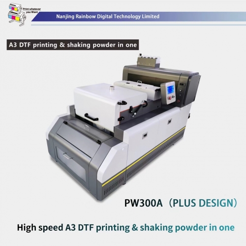 Nuevo agitador de polvo y impresión PW300A 30CM todo en una máquina por 2 * cabezales de impresora i3200
