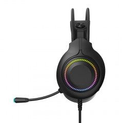 GM61 OEM 3.5mm Wired PC Game Headset With Static RGB Light With Microphone
