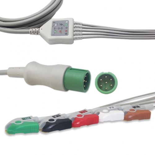 Contec 5 Lead Fixed ECG Cable - Pinch Connector (G51135P)