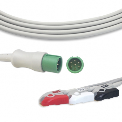 Contec 3 Lead Fixed ECG Cable - Pinch Connector (G31135P)