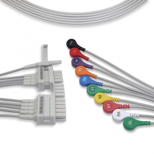 Mortara 10 Lead EKG leadwire - Snap Connector (K112MT)