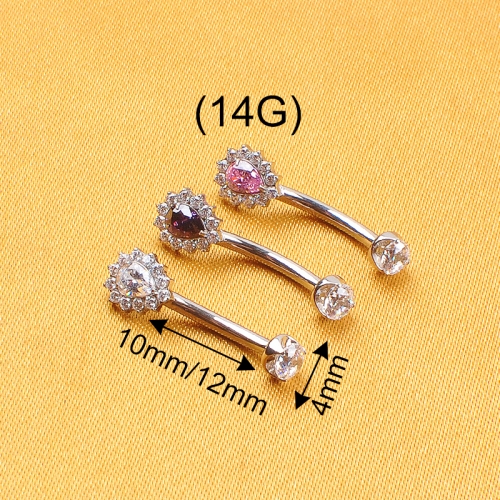 NSPJ ASTM-F136 Titanium Piercing Jewelry Body Piercing Jewelry Sunflower Navel Piercing Jewelry --W93