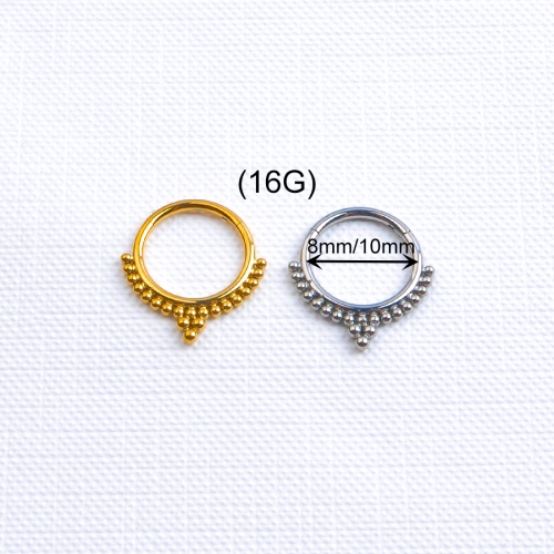 ASTM-F136 titanium Gorgeous new design Septum Clicker Hinged Segment 15 ball clicker nose ring piercing--W140