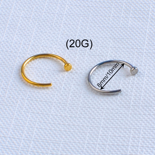 Titanium Jewelry Body Piercing ASTM F136 Titanium Jewelry 0.8*8mm 0.8*10mm Letter C Shape Jewellery Gift -W51