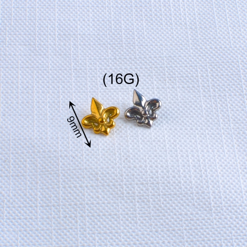 Gothic Dark Iris Flower Titanium Alloy Hydraulic Ear Stud Lip Tongue Stud Implant Grade F136 Material for Wedding Party Gift--P536