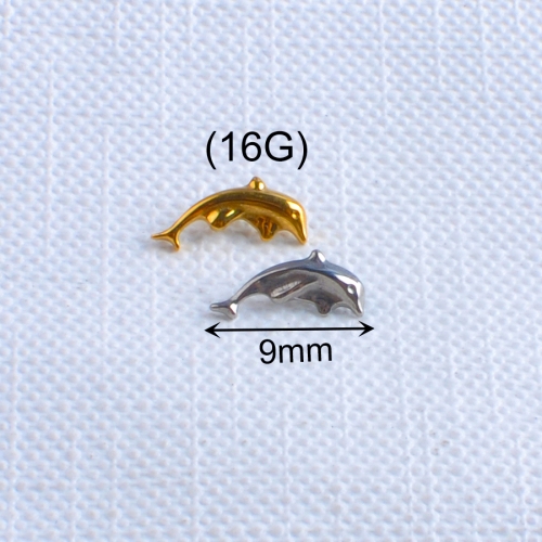 Titanium Piercing dolphin Shape 16G Labret Nose Ear Stud Tragus Helix Cartilage Earrings Women Body Jewelry--P482