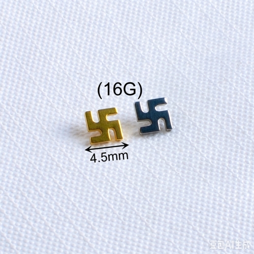Titanium Piercing Jewelry 16G Internally Threaded Body Ear Piercing Jewelry Lip Rings Labret titanium Plated Asscher Cut-P051
