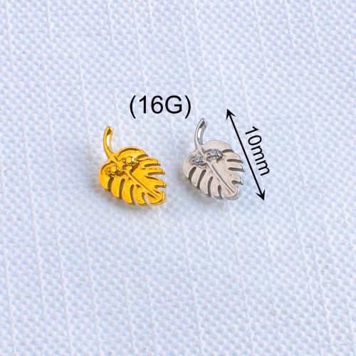 New International Trends Piercing Jewelry Titanium Material Plip Piercing Leaf shape Lip Nails ASTM-F136 titanium jewelry--P202