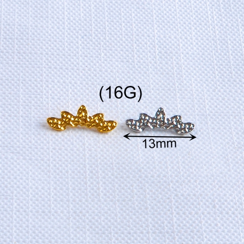 ASTM-F136 Titanium Bumper Cut 5 Leaves Internally Threaded Top Piercing Jewelry Labret Fashion Earrings --P476