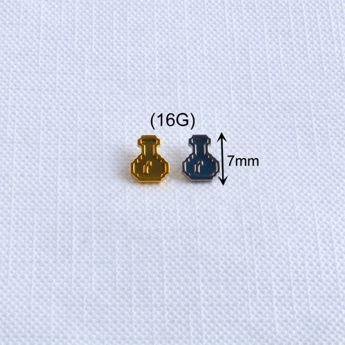 High-end Cute Wholesale Newest 3D Money Bag Design CNC ASTM-F136 Titanium Internally Threaded Labret Piercing --P586