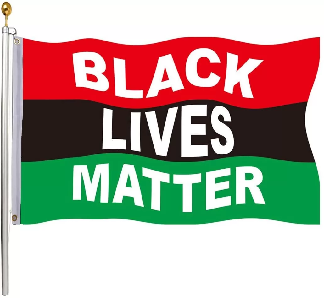 Homissor Black Lives Matter Flag 3x5 Outdoor- 100% Durable Polyester Black Pride BLM Flag Banner with 2 Grommets(Red Black Green)