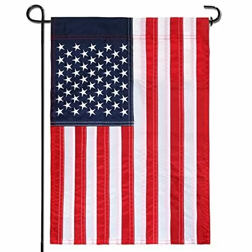 Homissor Classic Embroidered Stars Sew Strips USA Garden Flag 12.5x18 In, American July 4th Decoration