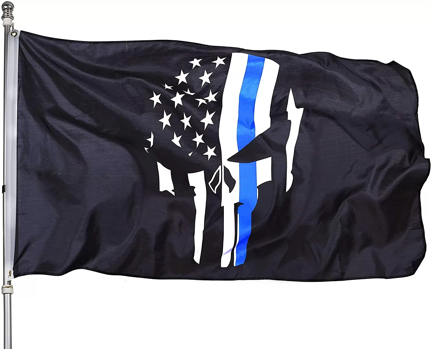 Homissor Punisher Skull Flag - Demon Punisher Memorial American Flags - 3x5ft Thin Blue line USA Police Banner